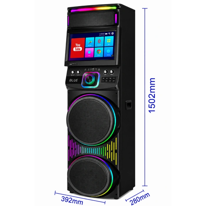 Blic BLS-82 Akıllı LED Ekranlı Parti Hoparlörü 12 Inç RGB Taşınabilir Bluetooth Ses Sistemi