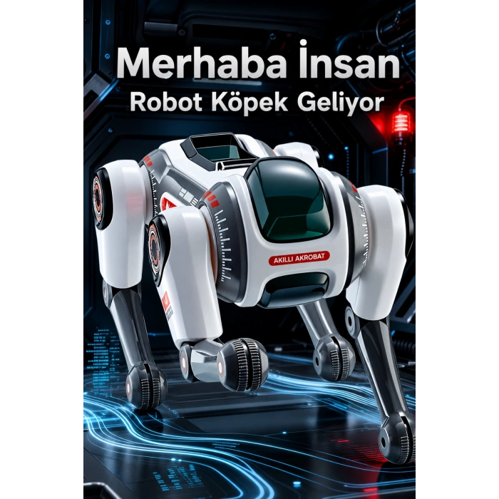 Blic BRB1 Akıllı Robot Köpek 2.4GHz Uzaktan Kumandalı Sesli Komutlu RGB Işıklı ve Akrobatik Eğitici