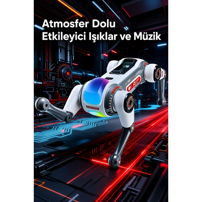 Blic BRB1 Akıllı Robot Köpek 2.4GHz Uzaktan Kumandalı Sesli Komutlu RGB Işıklı ve Akrobatik Eğitici