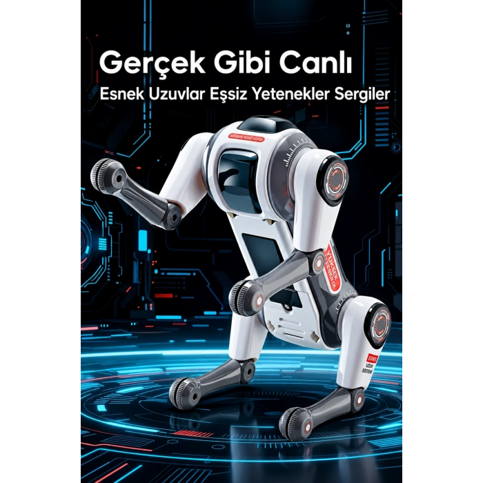 Blic BRB1 Akıllı Robot Köpek 2.4GHz Uzaktan Kumandalı Sesli Komutlu RGB Işıklı ve Akrobatik Eğitici