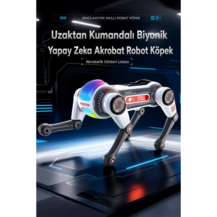 Blic BRB1 Akıllı Robot Köpek 2.4GHz Uzaktan Kumandalı Sesli Komutlu RGB Işıklı ve Akrobatik Eğitici
