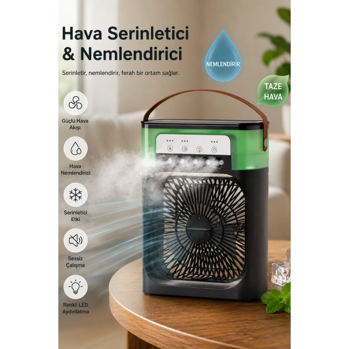 Blic BWFN10 Siyah Sulu Fan Masa Üstü Mini Klima Vantilatör Nemlendiricili Soğutucu Fan 600ML