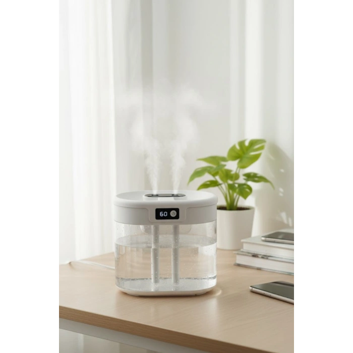 Blic G15 Digital Çift Sprey Hava Nemlendirici 1.5 Litre Kapasiteli, Ultrasonik Soğuk Buhar Makinesi ve Gece Lambası
