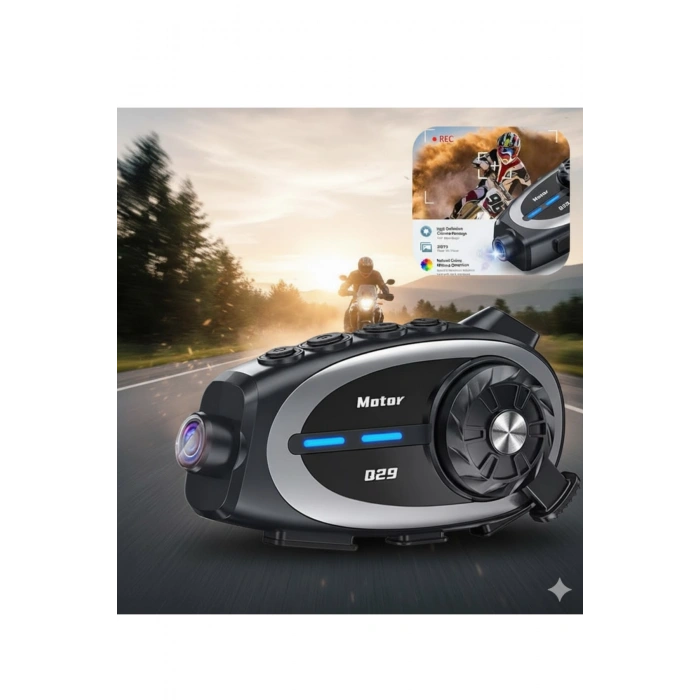 Blic Q29 Kask İntercom 1080P Kamera Seti 2X Eşleşmeli 1500mAh Uzun Pil Ömrü Suya Dayanıklı