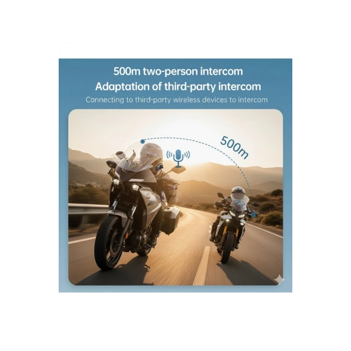 Blic Q29 Kask İntercom 1080P Kamera Seti 2X Eşleşmeli 1500mAh Uzun Pil Ömrü Suya Dayanıklı