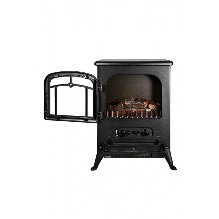 Carboon ND-180 1850W Elektrikli Şömine Soba | Ayaklı Dekoratif Isıtıcı & Alev Efekti