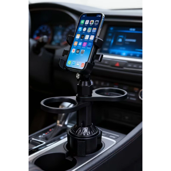 Çok Fonksiyonlu Araç İçi Bardak Tutucu & Telefon Standı - Ayarlanabilir Küçük Yemek Tepsisi CZ-94240