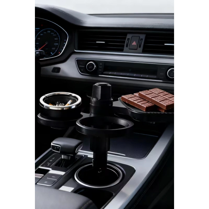 Çok Fonksiyonlu Araç İçi Bardak Tutucu & Telefon Standı - Ayarlanabilir Küçük Yemek Tepsisi CZ-94240