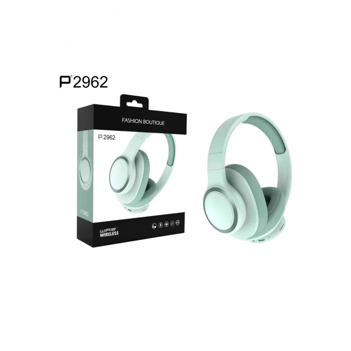 Fashıon P2962 Yeşil Kablosuz Kulak Üstü Bluetooh Kulaklık