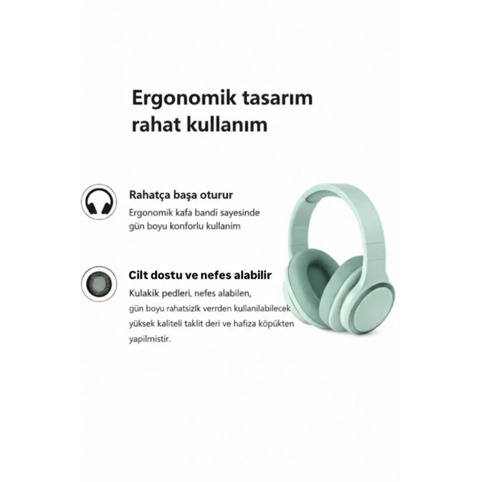 Fashıon P2962 Yeşil Kablosuz Kulak Üstü Bluetooh Kulaklık