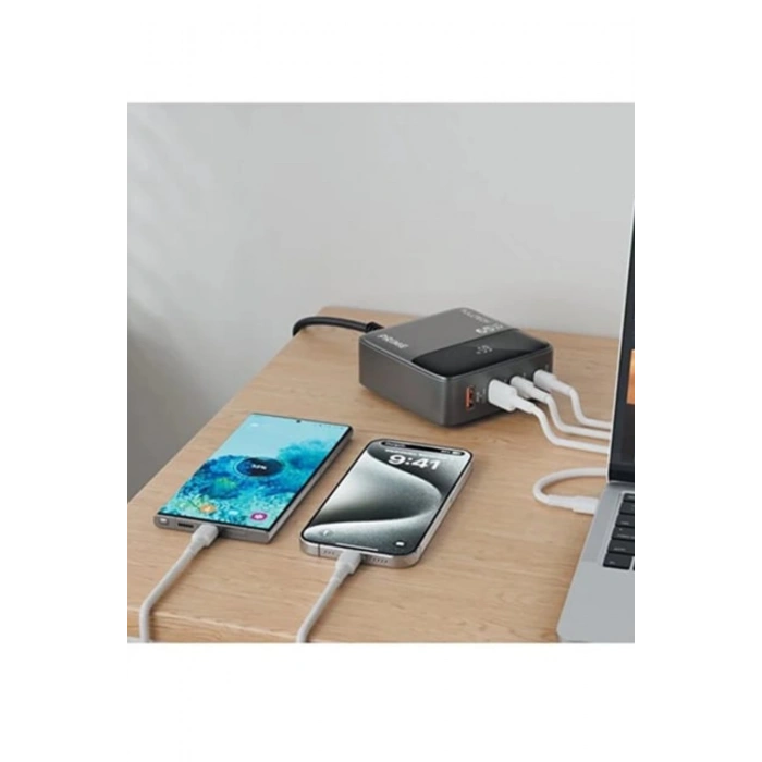 Fulltech FC55 PRIME 65W GaN Masaüstü Şarj Hub 4in1 2 USB-A 2 USB-C Hızlı Şarj Cihazı