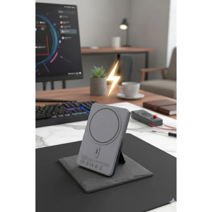 Fulltech FP38 5000 mAh 20W Kablosuz Powerbank MagSafe Uyumlu Dahili USB-C Kablolu