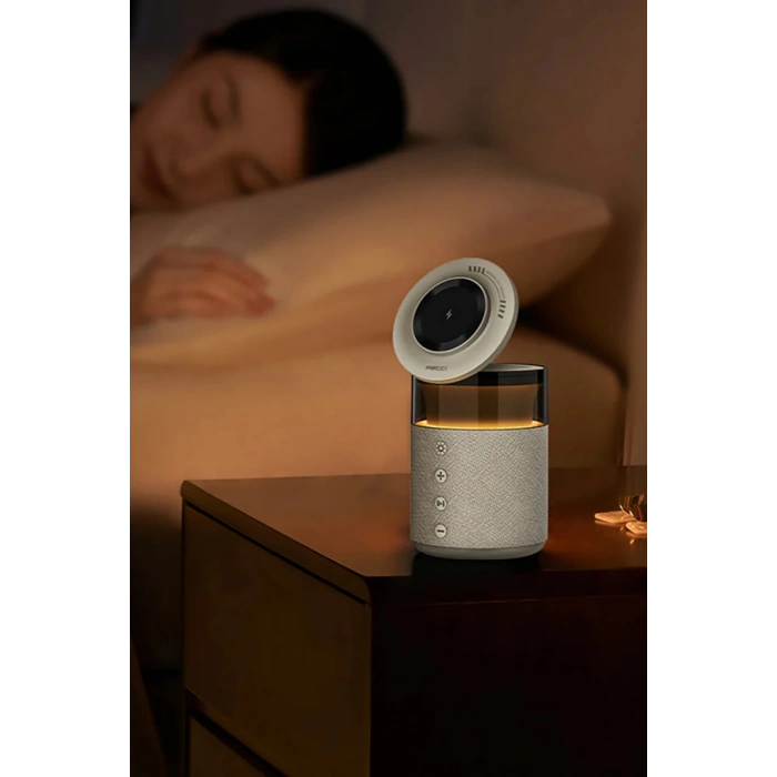 Fulltech FTS-9 5 İn 1 Arada Mıknatıslı Kablosuz Şarj Destekli Bluetooth 5.4 Hoparlör ve Gece Lambası