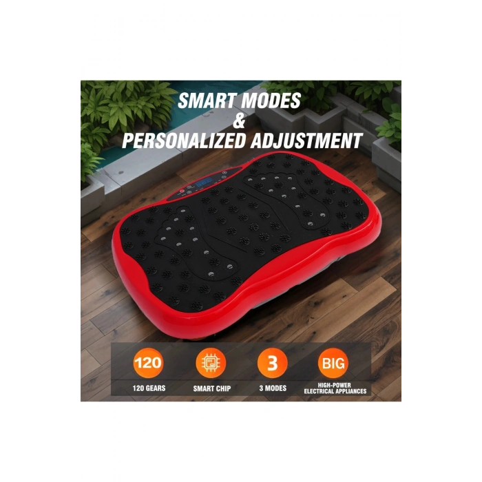 Glr 550 Kırmızı Güçlü Titreşimli Egzersiz Platformu Body Vibration Plate Makinesi