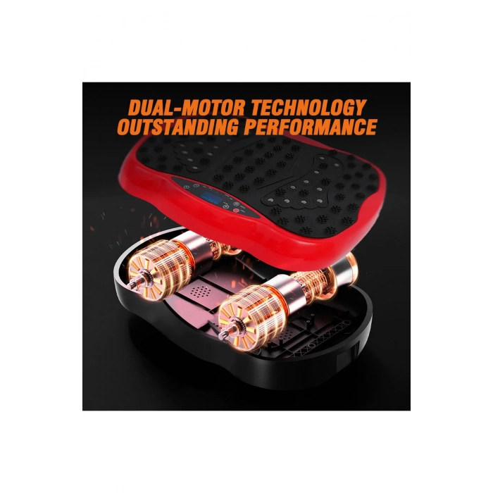 Glr 550 Kırmızı Güçlü Titreşimli Egzersiz Platformu Body Vibration Plate Makinesi