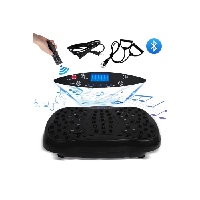 Glr 550 Siyah Güçlü Titreşimli Egzersiz Platformu Body Vibration Plate Makinesi