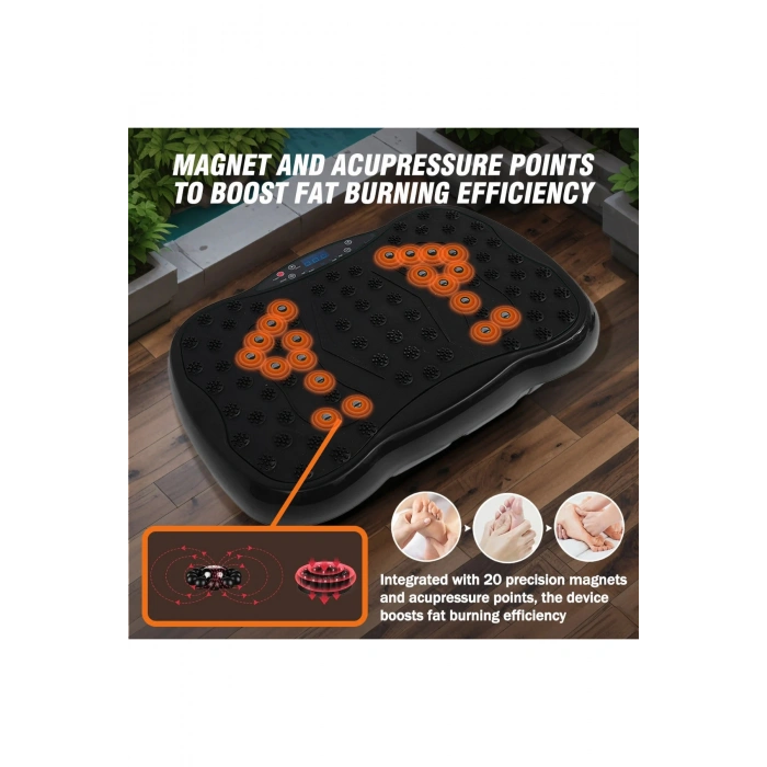 Glr 550 Siyah Güçlü Titreşimli Egzersiz Platformu Body Vibration Plate Makinesi