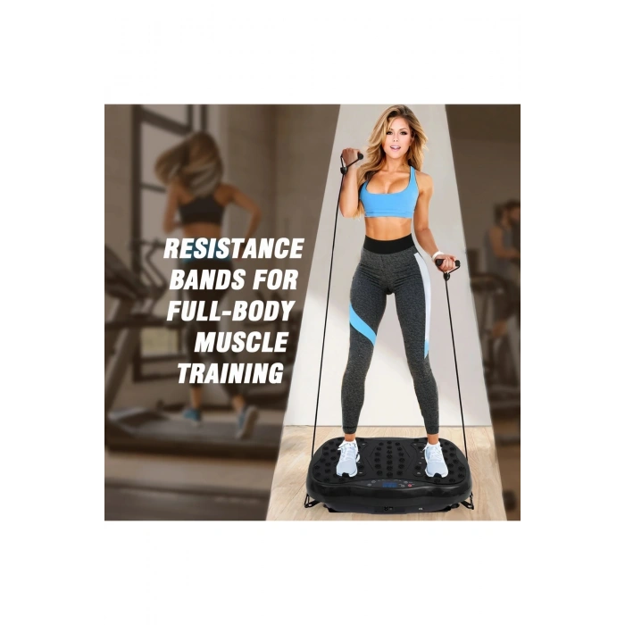 Glr 550 Siyah Güçlü Titreşimli Egzersiz Platformu Body Vibration Plate Makinesi