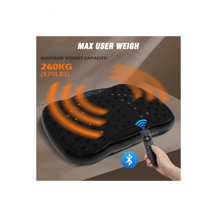Glr 550 Siyah Güçlü Titreşimli Egzersiz Platformu Body Vibration Plate Makinesi