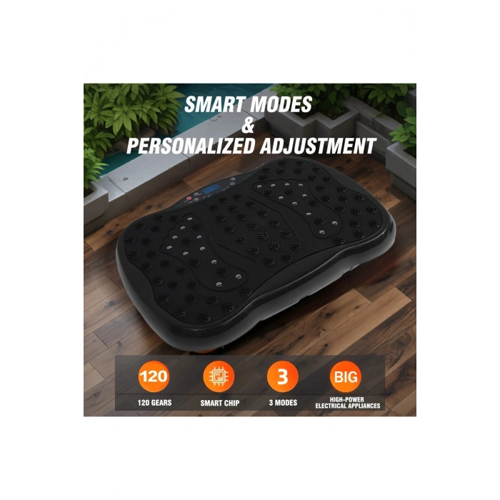 Glr 550 Siyah Güçlü Titreşimli Egzersiz Platformu Body Vibration Plate Makinesi