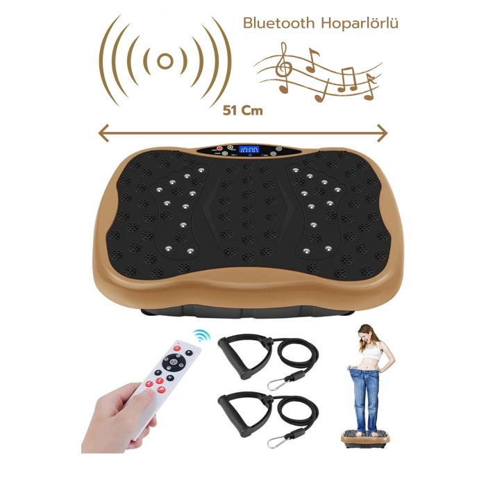 Glr 560 Dijital Ekranlı  Kumandalı Titreşim Masaj Platformu | Bluetooth Müzik Özellikli Egzersiz Aleti