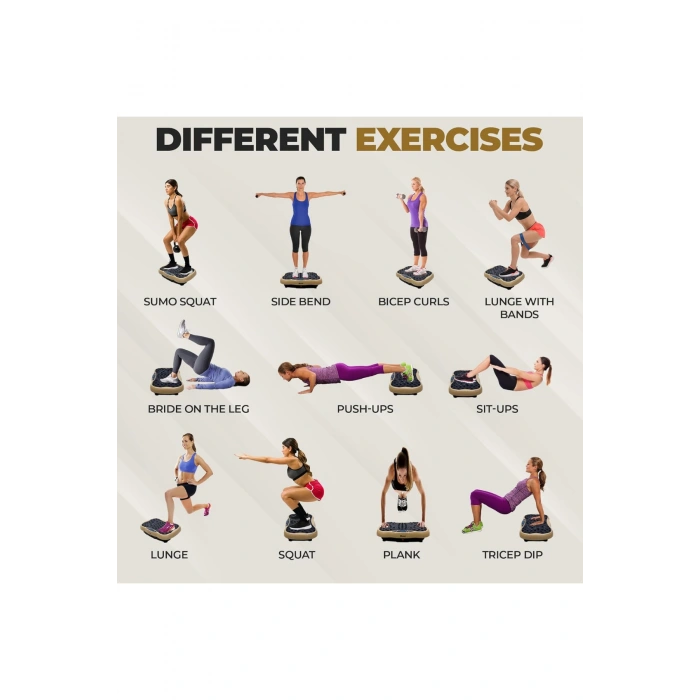 Glr 560 Dijital Ekranlı  Kumandalı Titreşim Masaj Platformu | Bluetooth Müzik Özellikli Egzersiz Aleti