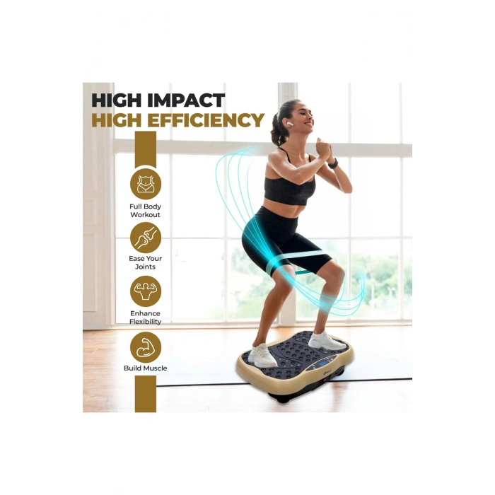 Glr 560 Dijital Ekranlı  Kumandalı Titreşim Masaj Platformu | Bluetooth Müzik Özellikli Egzersiz Aleti