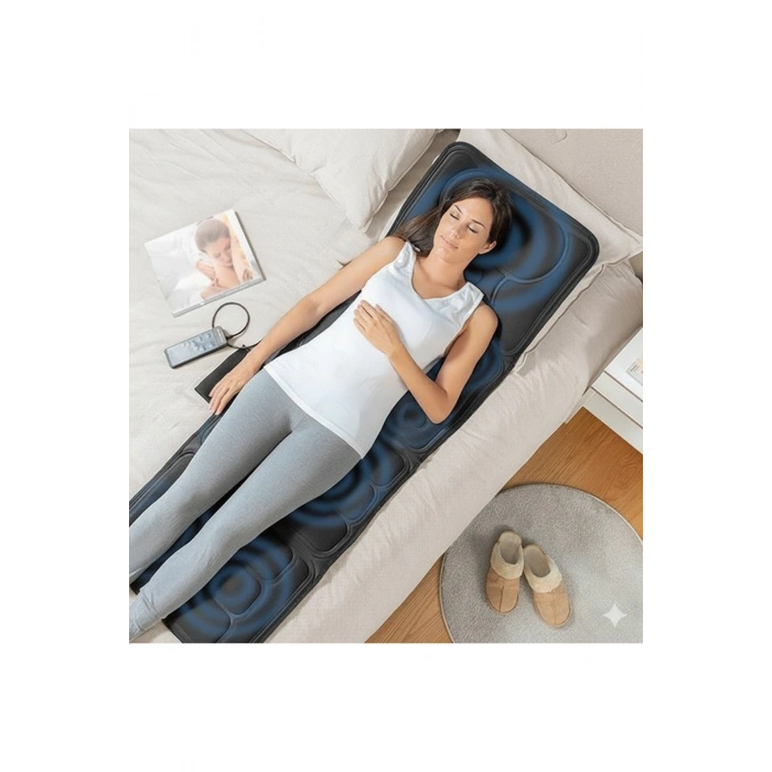 Glr 618A Tüm Vücut Masaj Minderi Titreşimli ve Isıtmalı - Boyun, Sırt ve Bacak Rahatlatma, Katlanabilir ve Kumandalı