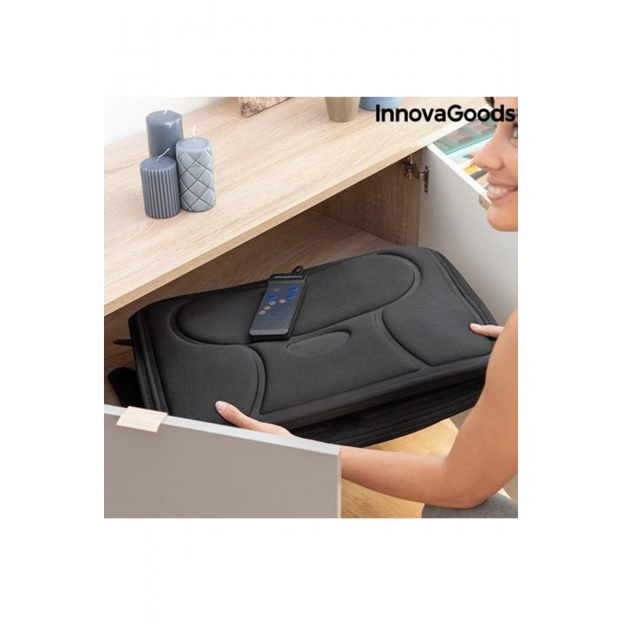 Glr 618A Tüm Vücut Masaj Minderi Titreşimli ve Isıtmalı - Boyun, Sırt ve Bacak Rahatlatma, Katlanabilir ve Kumandalı