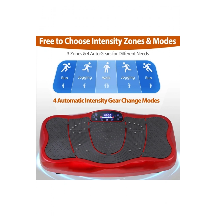 Glr 750 Kırmızı Güçlü Titreşimli Egzersiz Platformu Body Vibration Plate Makinesi