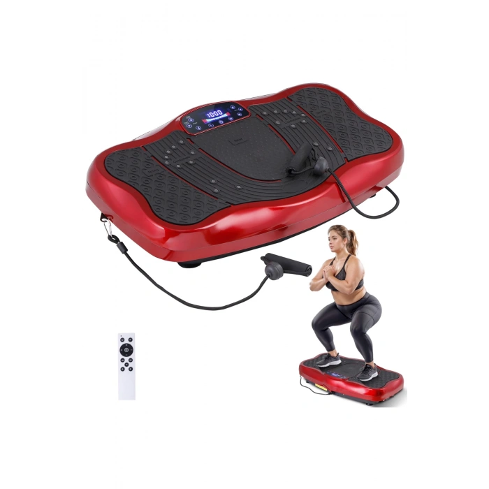 Glr 750 Kırmızı Güçlü Titreşimli Egzersiz Platformu Body Vibration Plate Makinesi