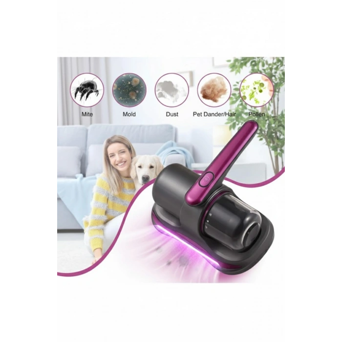 Glr G-168 Güçlü Akar Temizleyici  UV Işınlı El Tipi Yatak ve Koltuk Hijyen Süpürgesi | 100W, 12V Lityum Bataryalı