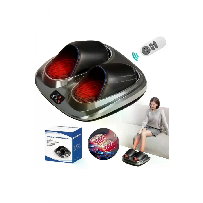 Glr HG01-A Shiatsu Ayak Masaj Aleti - Yoğurmalı, Hava Basınçlı ve Isıtmalı Derin Doku Masajı, Titreşim Fonksiyonlu, 3 Yoğunluk