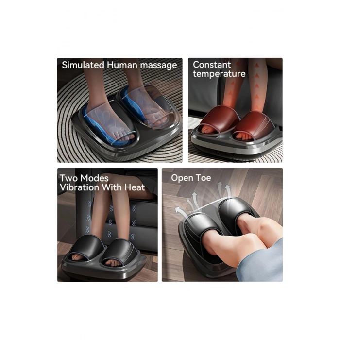 Glr HG01-A Shiatsu Ayak Masaj Aleti - Yoğurmalı, Hava Basınçlı ve Isıtmalı Derin Doku Masajı, Titreşim Fonksiyonlu, 3 Yoğunluk