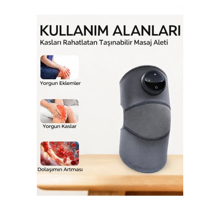 Glr HX001 Şarj Edilebilir Isıtmalı Titreşimli Diz Omuz Bacak Masaj Aleti | Sıcak Kompres ve Çoklu Modlar