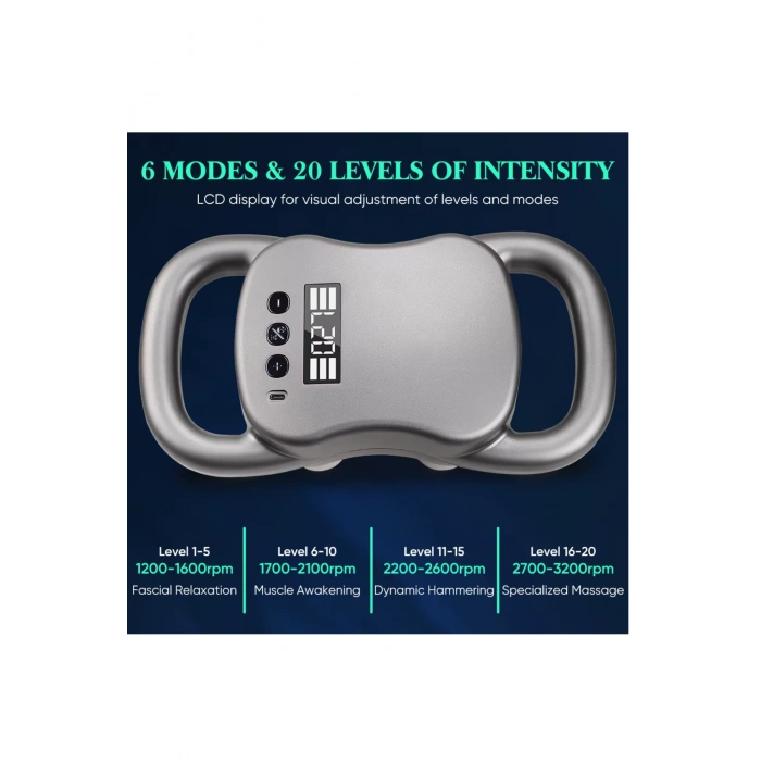 Glr Hy-2202 4 Başlıklı Faysa Tabancası - Çok Fonksiyonlu El Masaj Aleti - 20 Vites Ayarlı