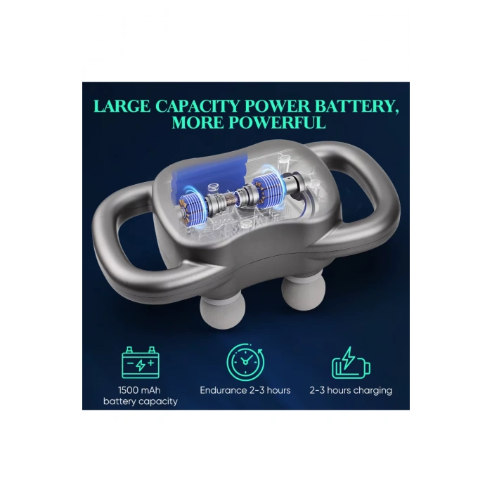 Glr Hy-2202 4 Başlıklı Faysa Tabancası - Çok Fonksiyonlu El Masaj Aleti - 20 Vites Ayarlı