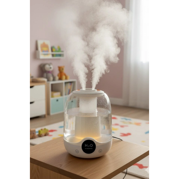 Glr K07 Çift Spreyli Ultrasonik Sessiz Hava Nemlendirici ve Gece Lambası | 3L Kapasite