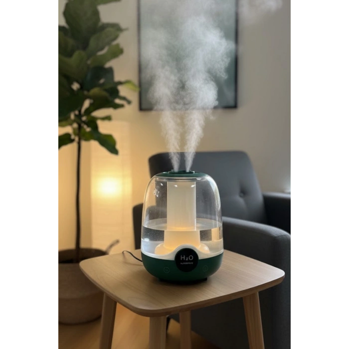 Glr K07 Yeşil Çift Spreyli Ultrasonik Sessiz Hava Nemlendirici ve Gece Lambası | 3L Kapasite