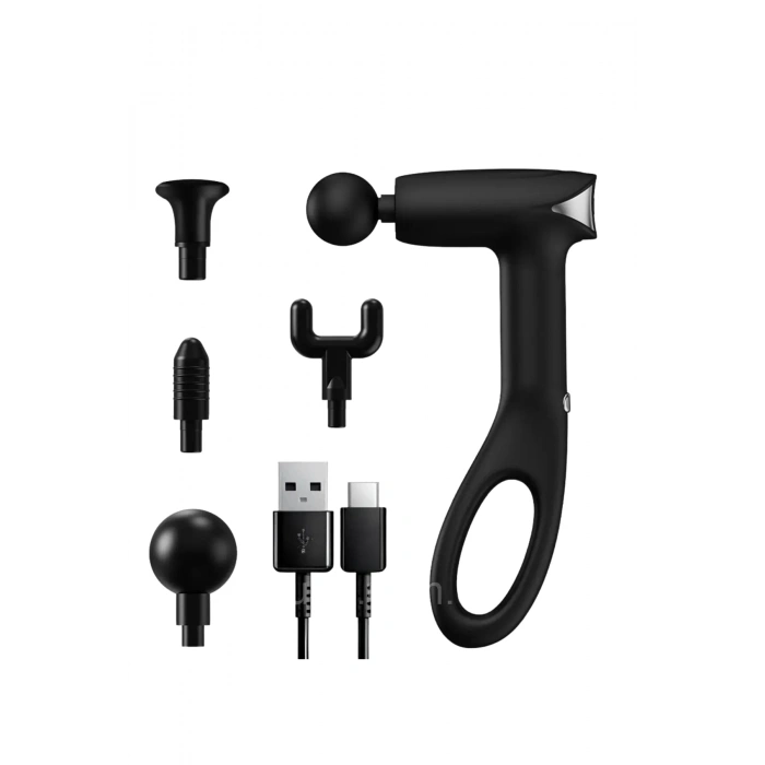 Glr Kh-555 Taşınabilir Şarjlı Titreşimli Kas Masaj Cihazı 4 Başlıklı  Hediye Seti