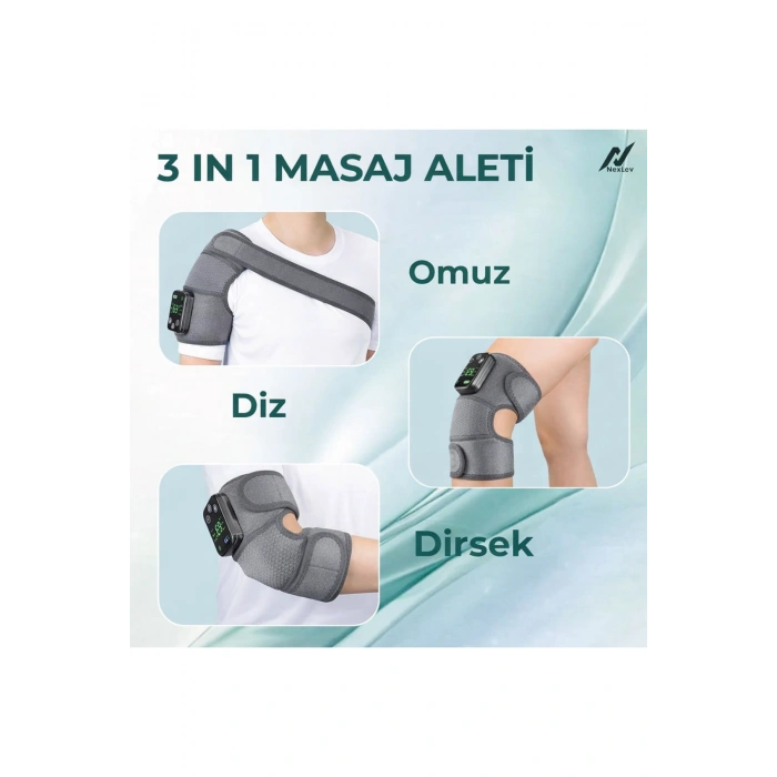 Glr Ly-1012 Isıtmalı Diz Masaj Aleti Omuz ve Dirsek Uyumlu Titreşimli ve Termal Terapi Destekli Akıllı Masaj Sistemi