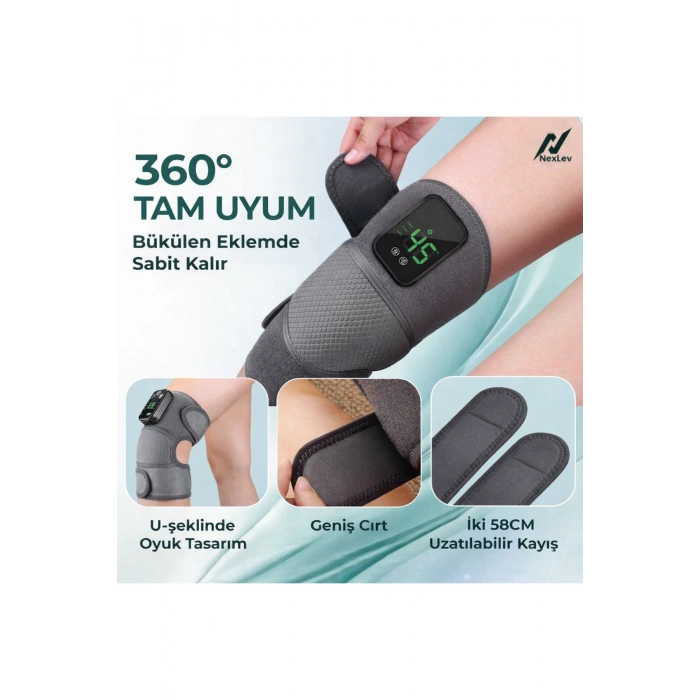 Glr Ly-1012 Isıtmalı Diz Masaj Aleti Omuz ve Dirsek Uyumlu Titreşimli ve Termal Terapi Destekli Akıllı Masaj Sistemi