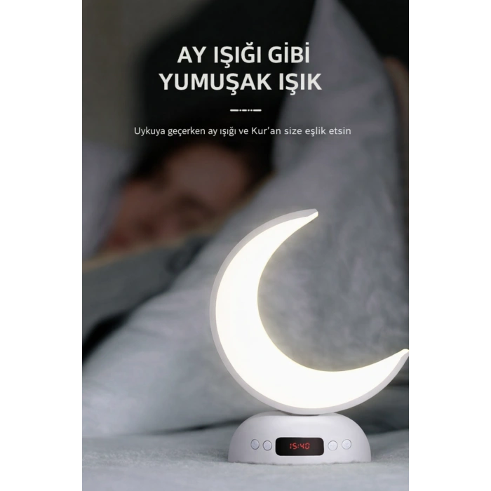 Glr SQ-902 Hilal Ay Tasarımlı Akıllı Kuran Hoparlörü ve Renkli Gece Lambası