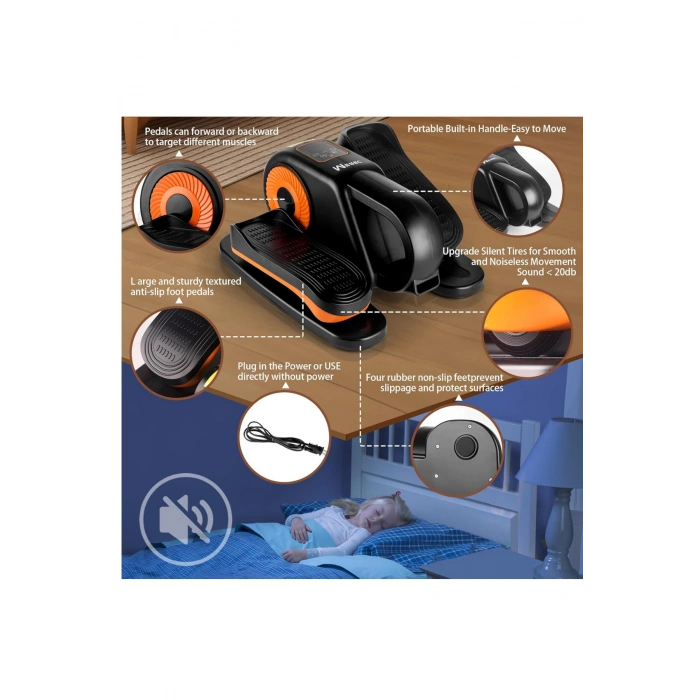 Glr Ty-002 Masa Altı Step Aleti | Kumandalı Mini Eliptik Dijital Göstergeli Kondisyon Bisikleti