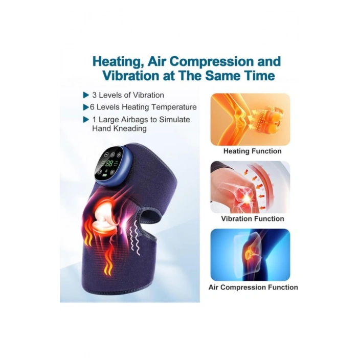 Glr XG-2023 Şarjlı Diz Masaj Aleti Titreşim ve Termal Etkili Hava Yastıklı Diz Masaj Cihazı