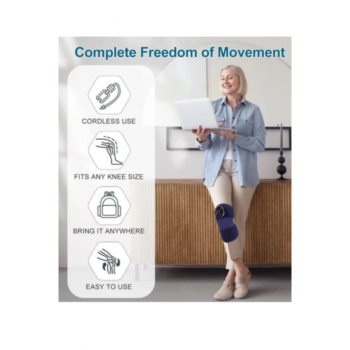 Glr XG-2023 Şarjlı Diz Masaj Aleti Titreşim ve Termal Etkili Hava Yastıklı Diz Masaj Cihazı