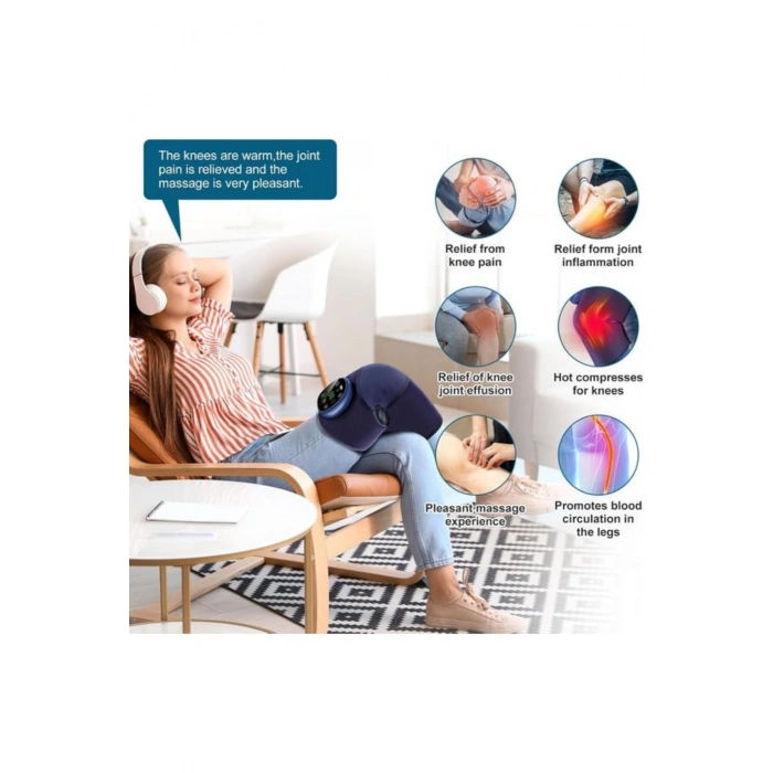 Glr XG-2023 Şarjlı Diz Masaj Aleti Titreşim ve Termal Etkili Hava Yastıklı Diz Masaj Cihazı