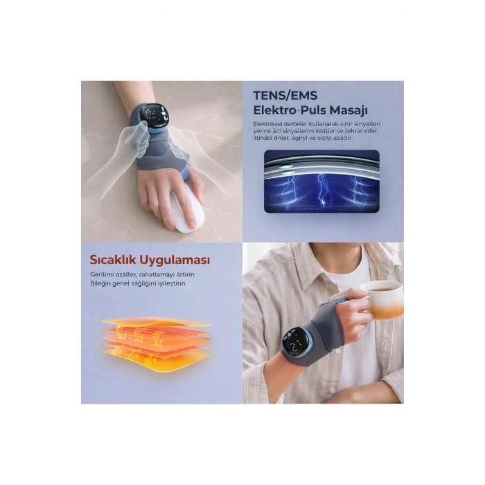 Glr XY-02 Isıtmalı EMS El ve Bilek Masaj Aleti - Düşük Frekanslı Pulse Teknolojisi