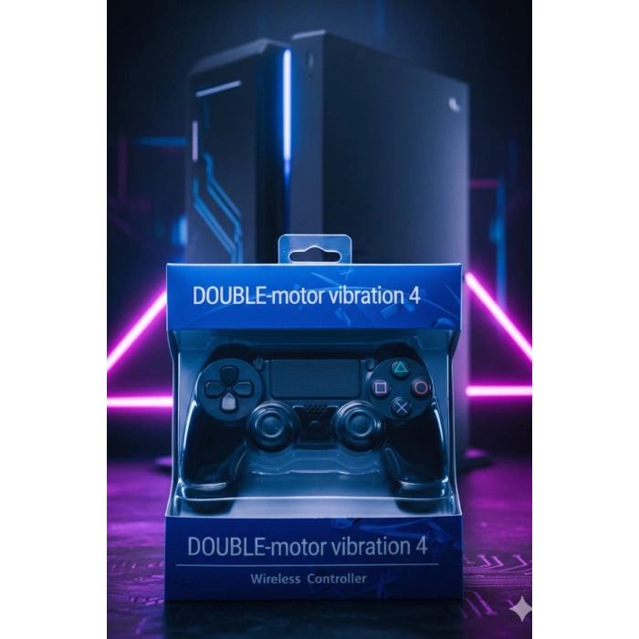 GlrTech P4 Siyah Kablosuz Oyun Kolu  Double Motor Titreşimli Şarj Edilebilir PS4 Uyumlu