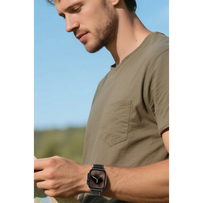 HainoTeko FG-7 Gri 5G Sim Kartlı Full Android Akıllı Saat GPS Wi-Fi Kameralı + Deri ve Silikon Kordon